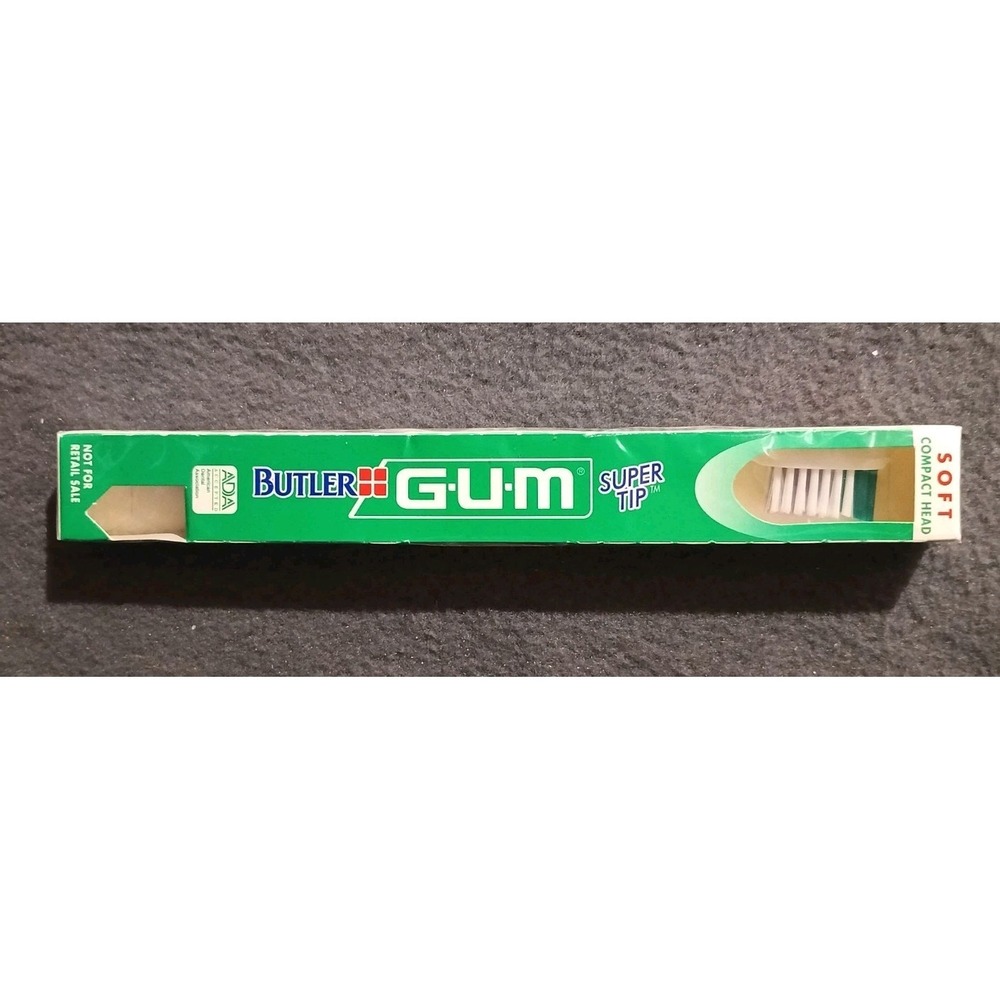 Vintage White and Purple Butler GUM Soft Compact Head Toothbrush - 461 Super Tip